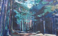 Peinture de l'artiste Clothilde Lasserre représentant des arbres dans Peinture de l'artiste Clothilde Lasserre représentant des arbres dans